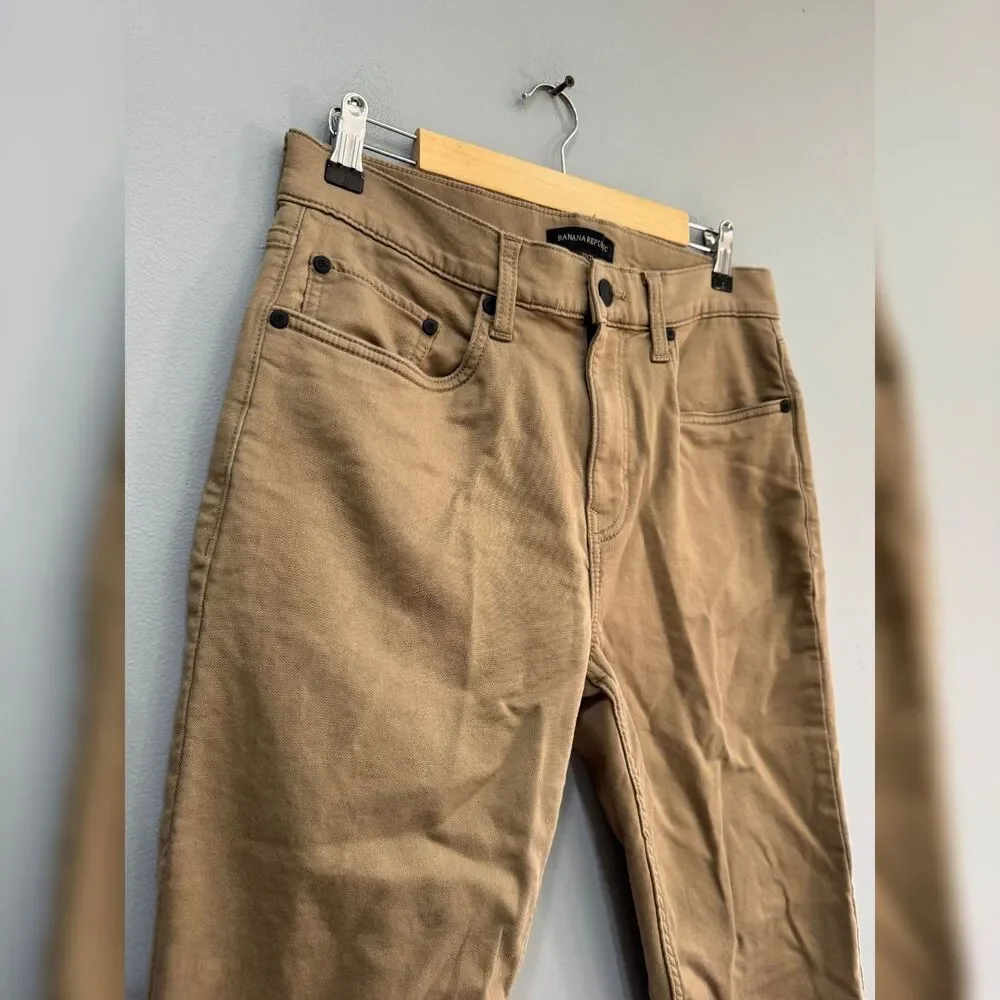 Men's Tan Banana Republic Cotton Stretch Pants Size 32x32 EUC
